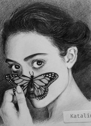 Портрет скетч девушка рисунок карандашом а4 фиона галлагер