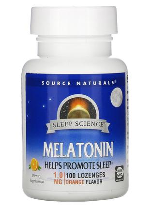 Мелатонин 1мг, Вкус Мяты, Sleep Science, Source Naturals, 100 ...