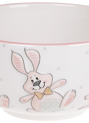 Пиала керамическая с объемным рисунком Веселый кролик, 600мл