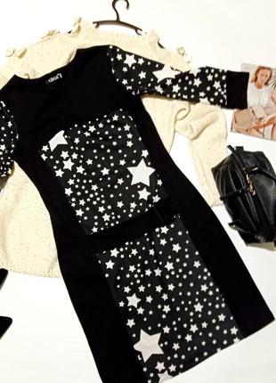 Черное платье shotelli с принтом звезды