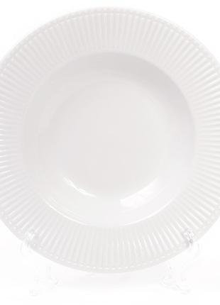 Набор (6шт.) фарфоровых суповых тарелок, 22см, цвет - белый