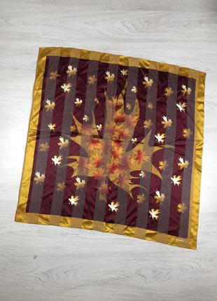 Фирменный легкий шелковый платок oscardo silk листья клена осень
