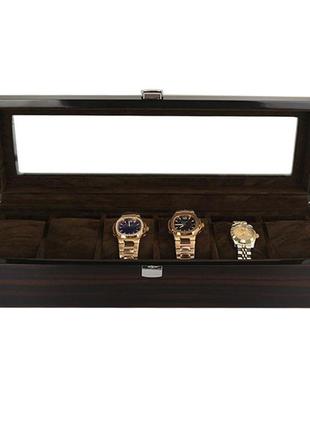 Роскошная деревянная коробка для часов с 6 отделениями