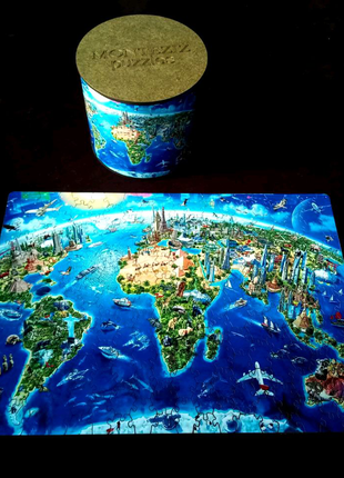 Карта Мира пазлы деревянные, объемные, отличный подарок