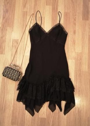 Платье вечернее суперкрасивое люкс черное миди мини