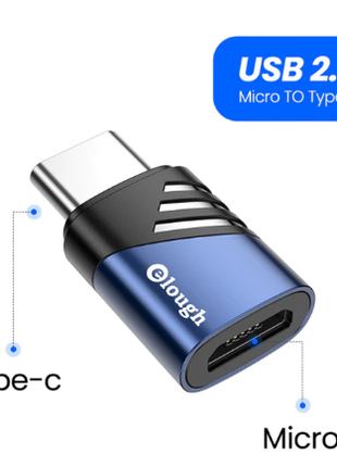 Elough micro USB - USB 2.0 Type-C OTG адаптер переходник  передач