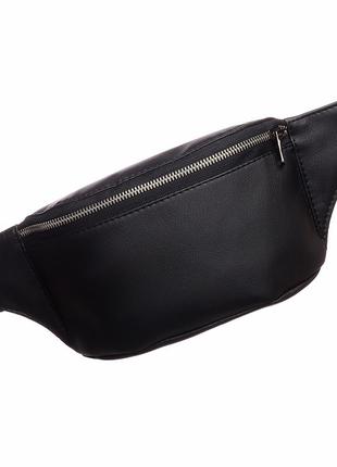 Стильная чёрная женская сумочка на пояс, плече