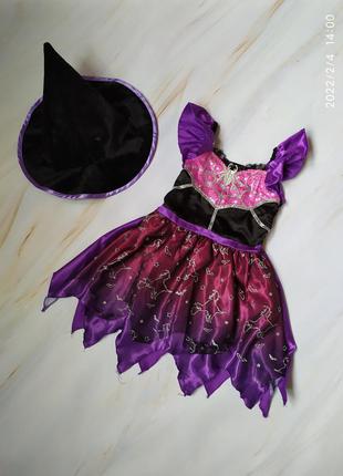 Платье на хеллоуин ведьма 2-3 года