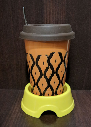 Термостакан для кофе с ложкой. Красивый, яркий и необычный дизайн