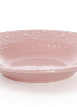 Набор (6шт.) керамических суповых тарелок 23см, цвет - розовый