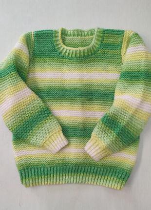 Яркий тёплый свитер ручной работы
