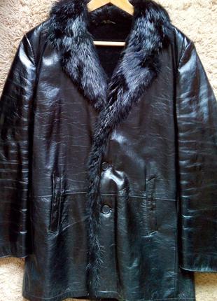 Куртка кожаная зимняя дубенка размер L