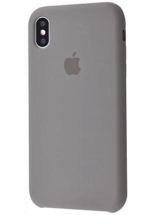 Силіконовий чохол Apple Silicone Case iPhone X-Xs Peeble (сірий)