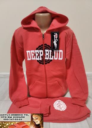 Детский утепленный спортивный костюм "Deep Blud" для девочки C...