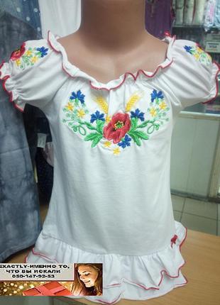 Детское платье туника с вышивкой 4-6 лет