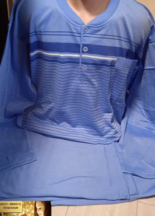 Мужская пижама теплая Батал Венгрия 62-70 размеры синяя, зеленая