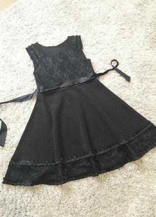 Сарафан школьный платье с гипюром