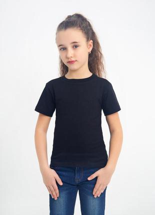 Детская футболка черная девочкам и мальчикам , футболка черног...