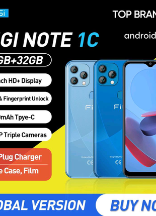 Смартфон Figi Note 1C 3/32гб".(синий), Андроид11,Tiger310, 6,5".