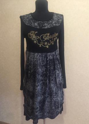 Модное фирменное платье туника с камушками. размер м/л. англия