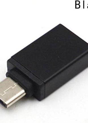 Переходник OTG type C 3.1 male to USB 3.0 female, металл, черный