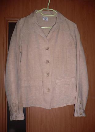 Льняной идеальный пиджак "columbia" 46 размер