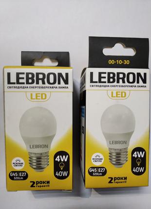 LED ЛАМПА LEBRON L-G45, 4W, Е27, 4100K, 320LM, КУТ 240°