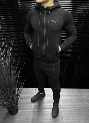 Зимняя распродажа❗️ мужской зимний спортивный костюм puma черный