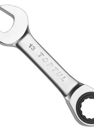 Ключ рожково-накидной с трещоткой укороченный TOPTUL 8мм AOAB0808
