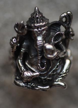 Кольцо Ом Ганеша. серебро размер 17,5 Индия трайбл
