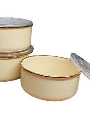 Набір контейнерів для зберігання емаліровані OMS 10200-Cream 3...