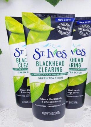 Скраб для лица St. Ives "Blackhead Clearing" Green Tea 170 мл