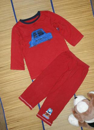 Пижама хлопковая красная для мальчика 4-5лет