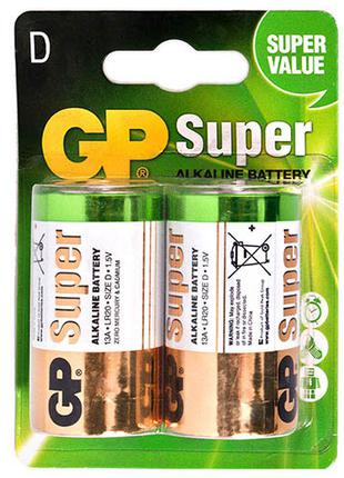 Батарейка GP SUPER ALKALINE 1.5V 13A-U2 щелочная, LR20, D, бли...