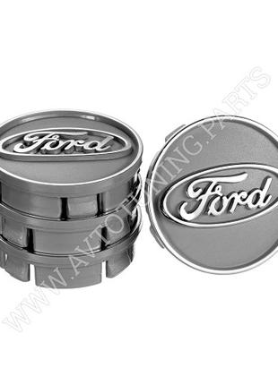 Заглушка колесного диска Ford 60x55 черный ABS пластик (4шт.) ...