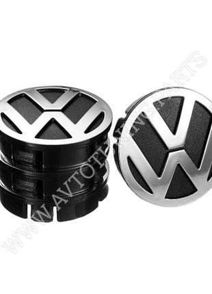 Заглушка колесного диска VW 60x55 черный ABS пластик (4шт.) 50...