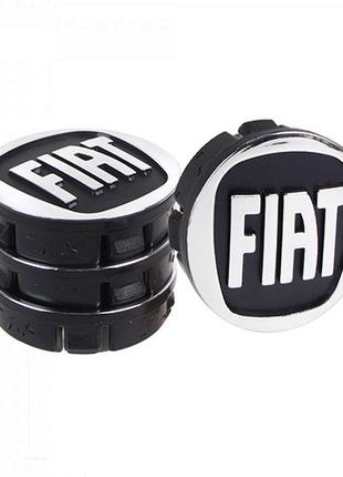 Заглушка колесного диска Fiat 60x55 черный ABS пластик (4шт.) ...