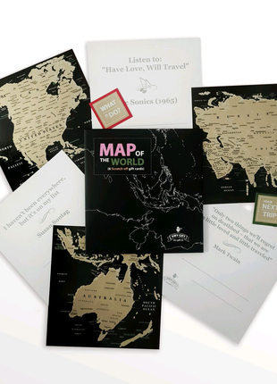 Набір скретч листівок «Карта світу» в подарунковому конверті