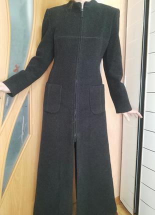 Невероятно стильное серое пальто шерстяное кашемир ретро винтаж
