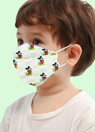 Защитная маска респиратор KF94 / KN95 / FFP2 для детей 4-слойн...