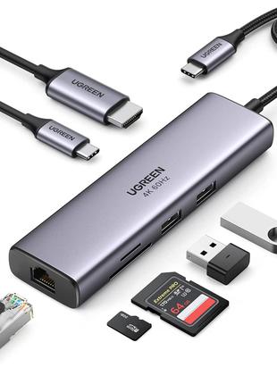 USB-хаб Ugreen USB type-c много портовый адаптер концентратор ...