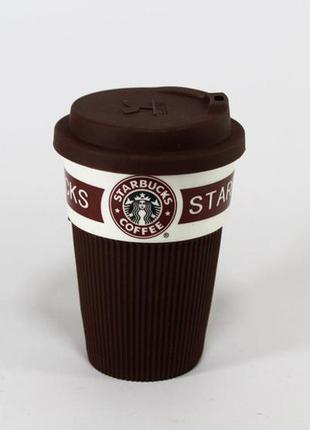 Керамический стакан с силиконовой крышкой и чехлом starbucks