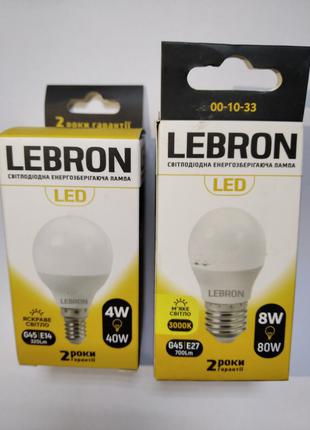 LED ЛАМПА LEBRON L-G45, 8W, Е27, 3000K, 700LM