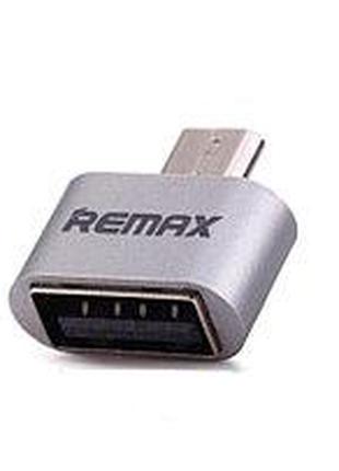 OTG перехідник micro USB REMAX RA-OTG срібло