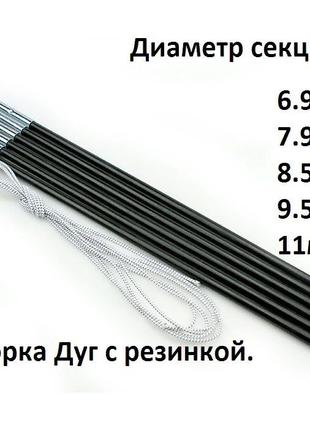 Дуги секції фібергласові для намету 8.5 мм