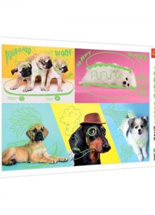 Пазлы "Неоновые рисунки: Собачки", 1000 элементов