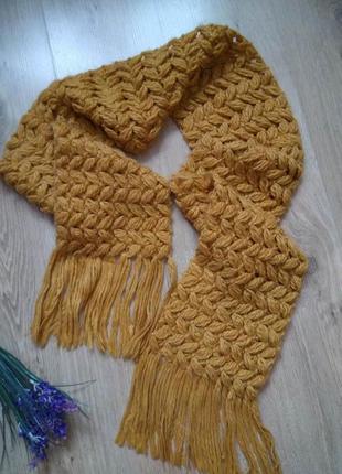Шарф жовтий в стилі mango/стильний модний жіночий шарф об'ємно...