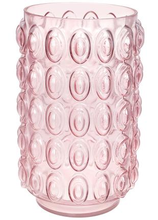 Ваза стеклянная Bubbles 30см, цвет - розовый