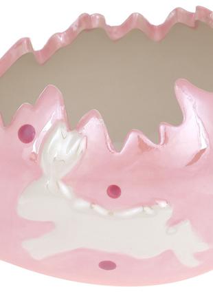 Кашпо для декоративных композиций Зайка 15см, цвет - розовый п...