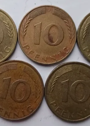 Монета 10 пфеннингов ФРГ